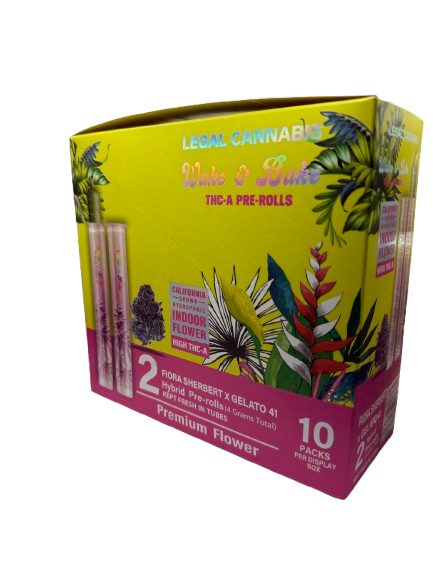 Wake&Bake 10 Pack Pre Roll Display Box