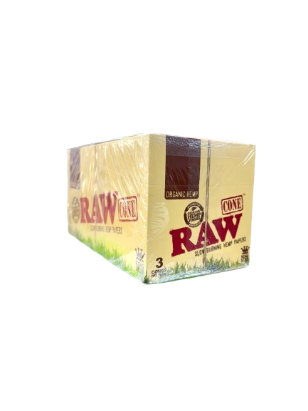 Raw Classic Organic 3 Cones Per Pack King Size