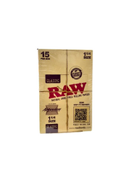 RAW Natural Unrefined Rolling Papers 15 Per Box 1 1/4 Size (CLASSIC)