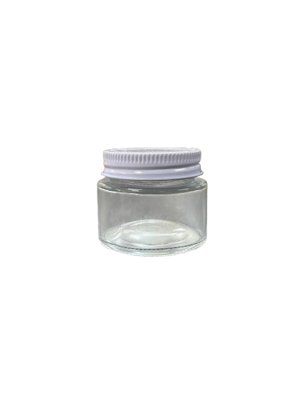 60 ML Clear Glass White Top