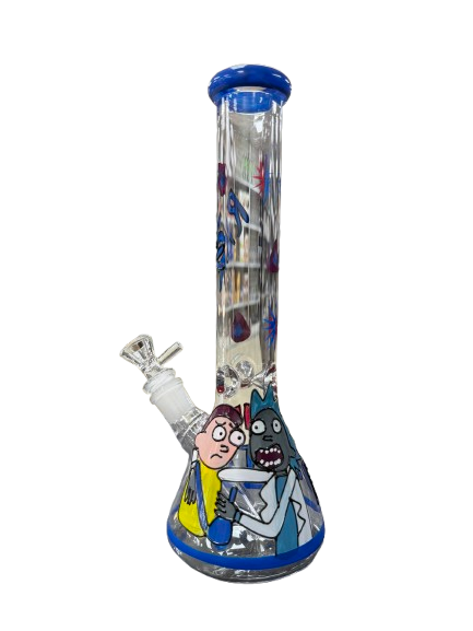 8″ Rick And Morty Glass Bong Pipe