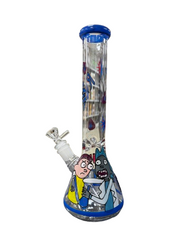 8″ Rick And Morty Glass Bong Pipe