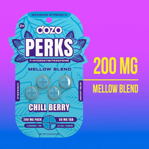 DOZO PERKS 7-HYDROXYMITRAGYNINE - 4 ct - 50 mg